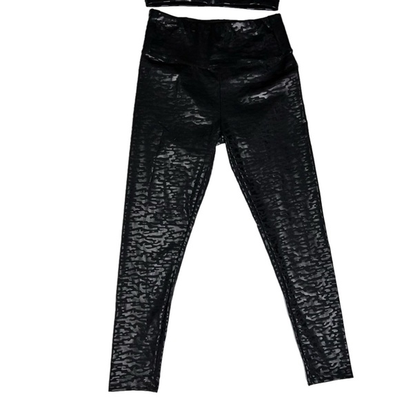 Sho active black athletic running sports bra and leggings set size large - Picture 4 of 8